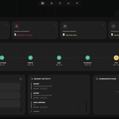 A Specter OS dashboard showing sample and approval status across a collection
